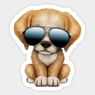 Cute Puppy Dog Wearing Sunglasses Sticker